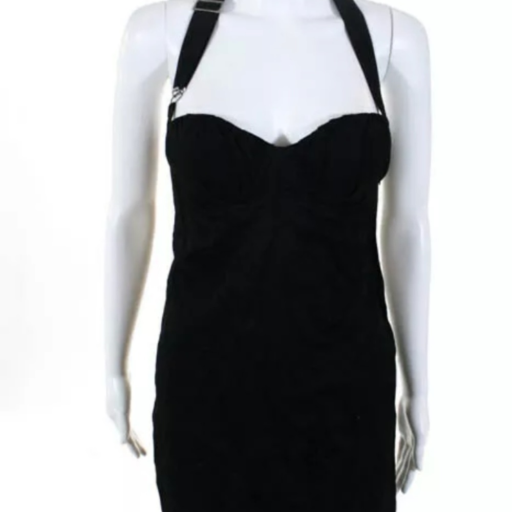 Prada 2009 Runway Black Halter Dress Size 38
